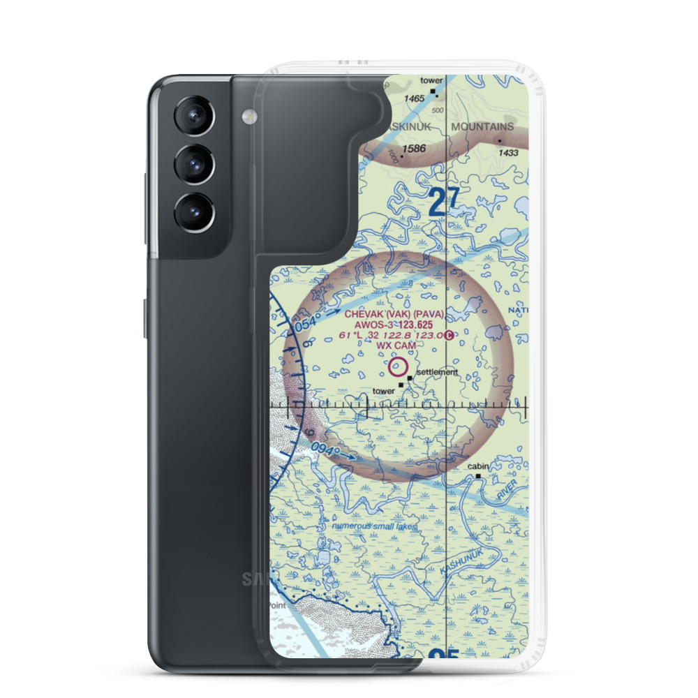 Chevak Airport (VAK) VFR Sectional Samsung Case Samsung Galaxy S21 model shown