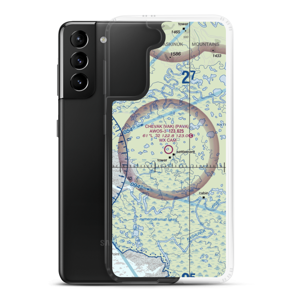 Chevak Airport (VAK) VFR Sectional Samsung Case Samsung Galaxy S21 Plus model shown