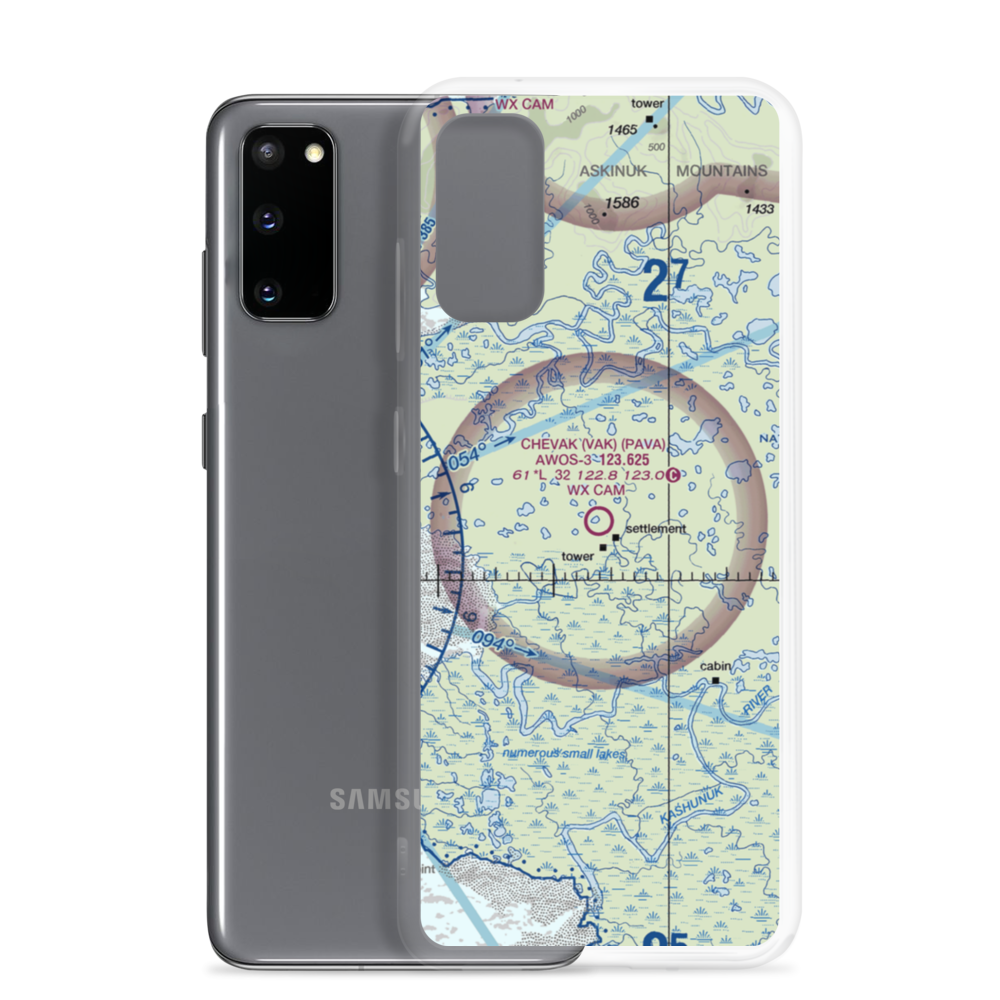 Chevak Airport (VAK) VFR Sectional Samsung Case Samsung Galaxy S20 model shown