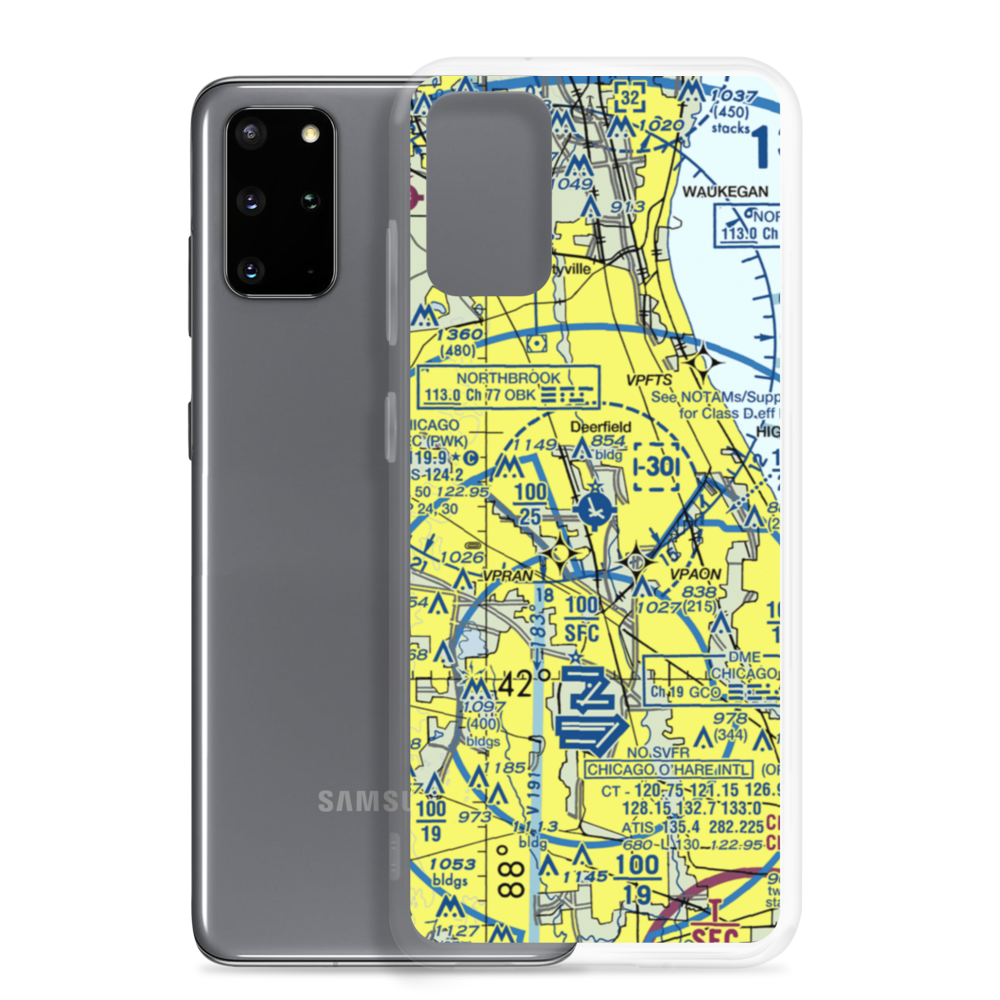 Chicago Executive Airport (PWK) VFR Sectional Samsung Case Samsung Galaxy S20 Plus model shown
