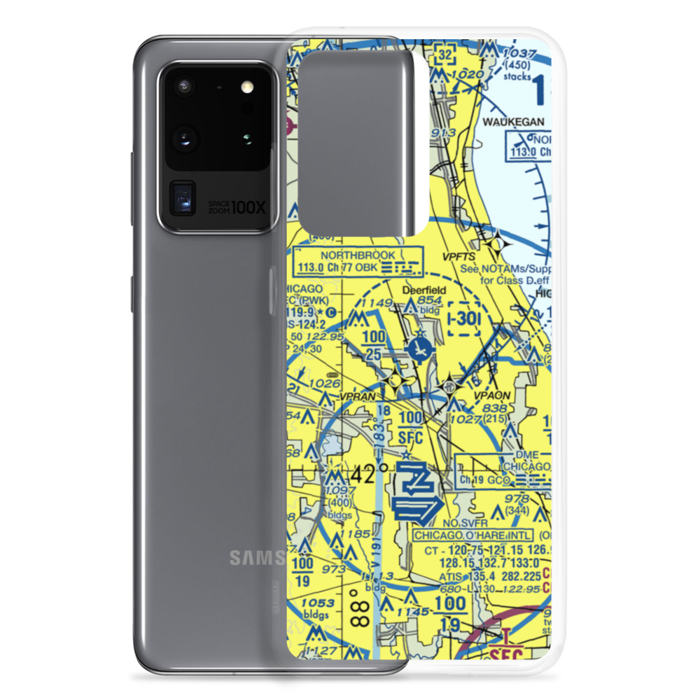 Chicago Executive Airport (PWK) VFR Sectional Samsung Case Samsung Galaxy S20 Ultra model shown