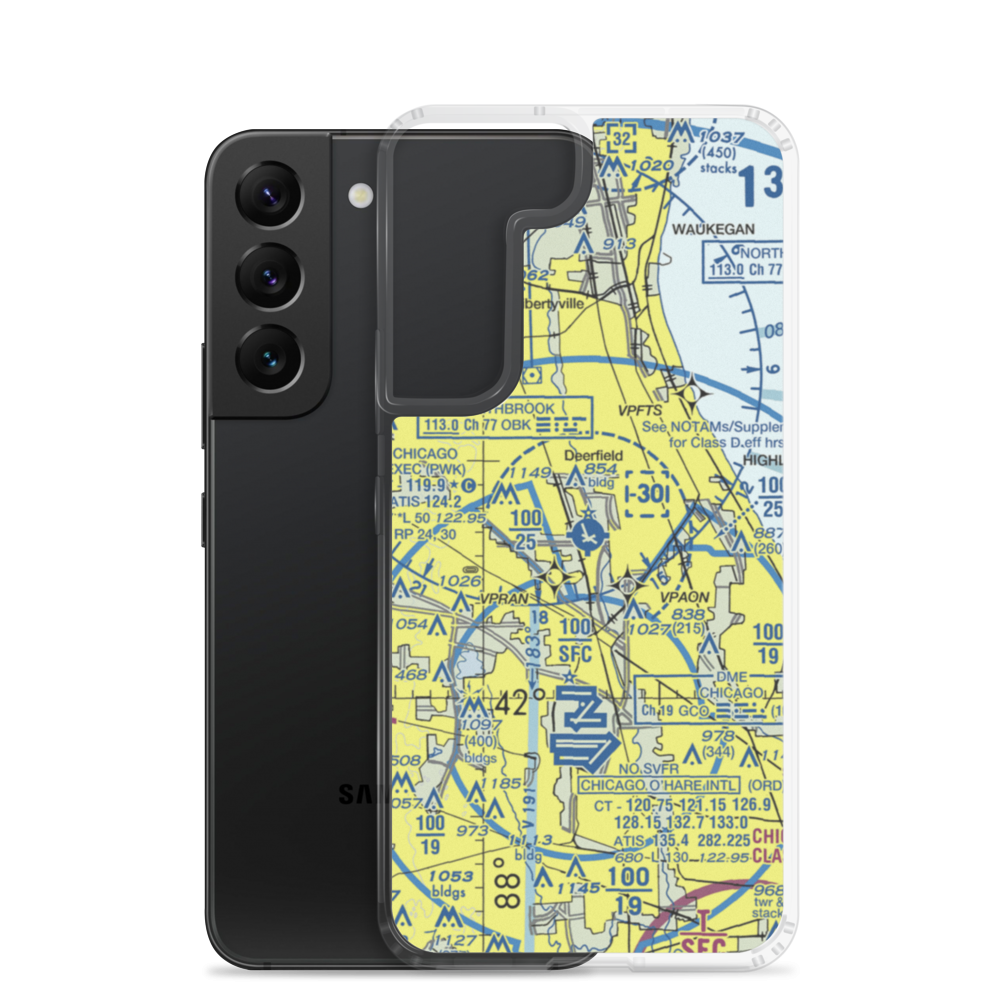 Chicago Executive Airport (PWK) VFR Sectional Samsung Case Samsung Galaxy S22 model shown