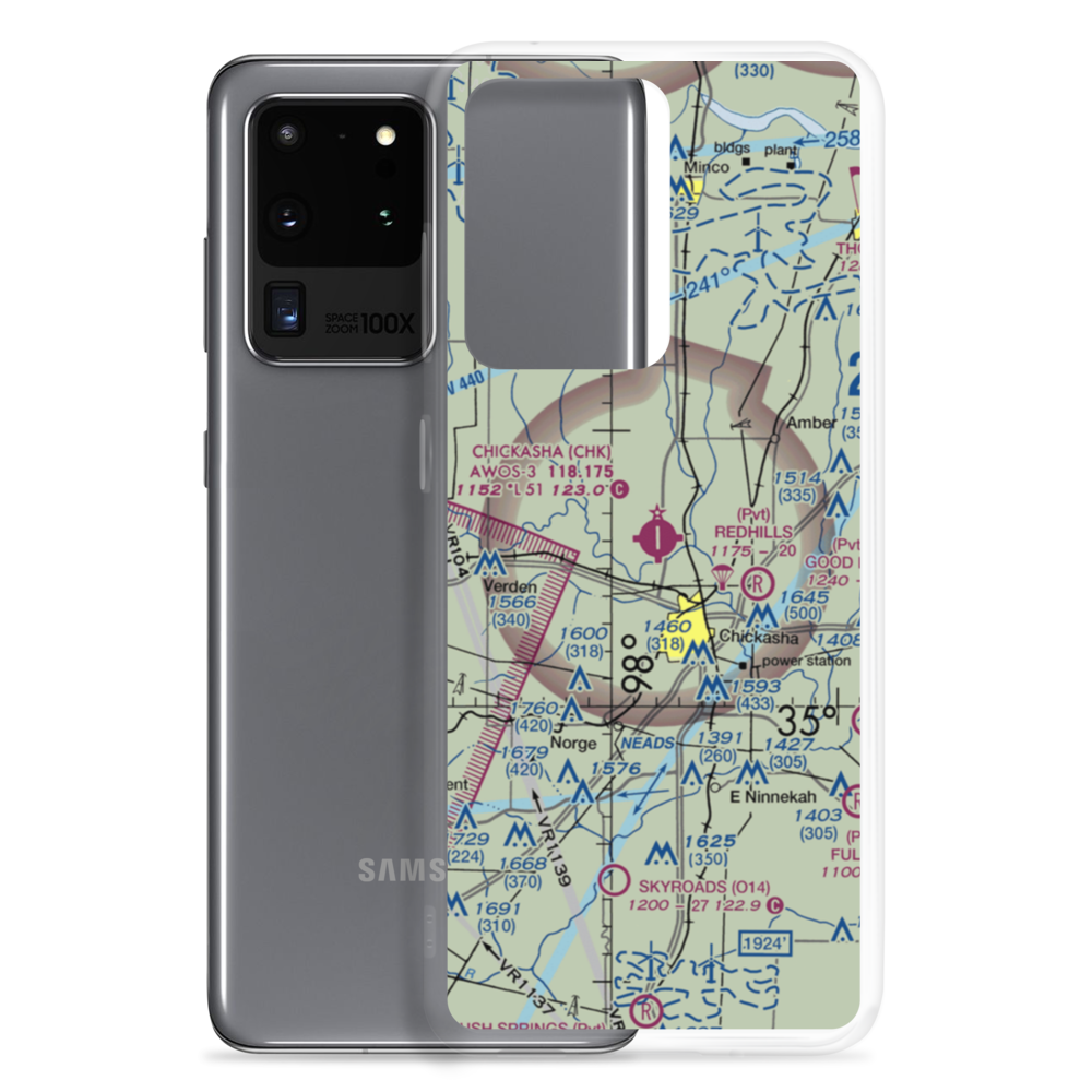 Chickasha Municipal Airport (CHK) VFR Sectional Samsung Case Samsung Galaxy S20 Ultra model shown