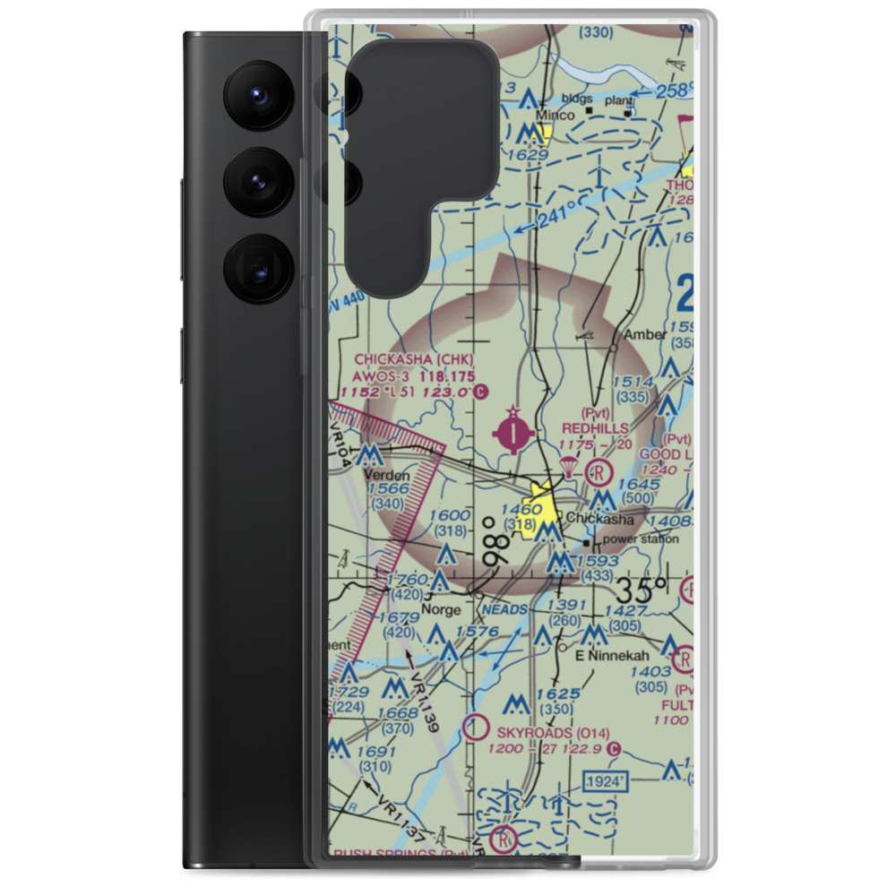 Chickasha Municipal Airport (CHK) VFR Sectional Samsung Case Samsung Galaxy S22 Ultra model shown
