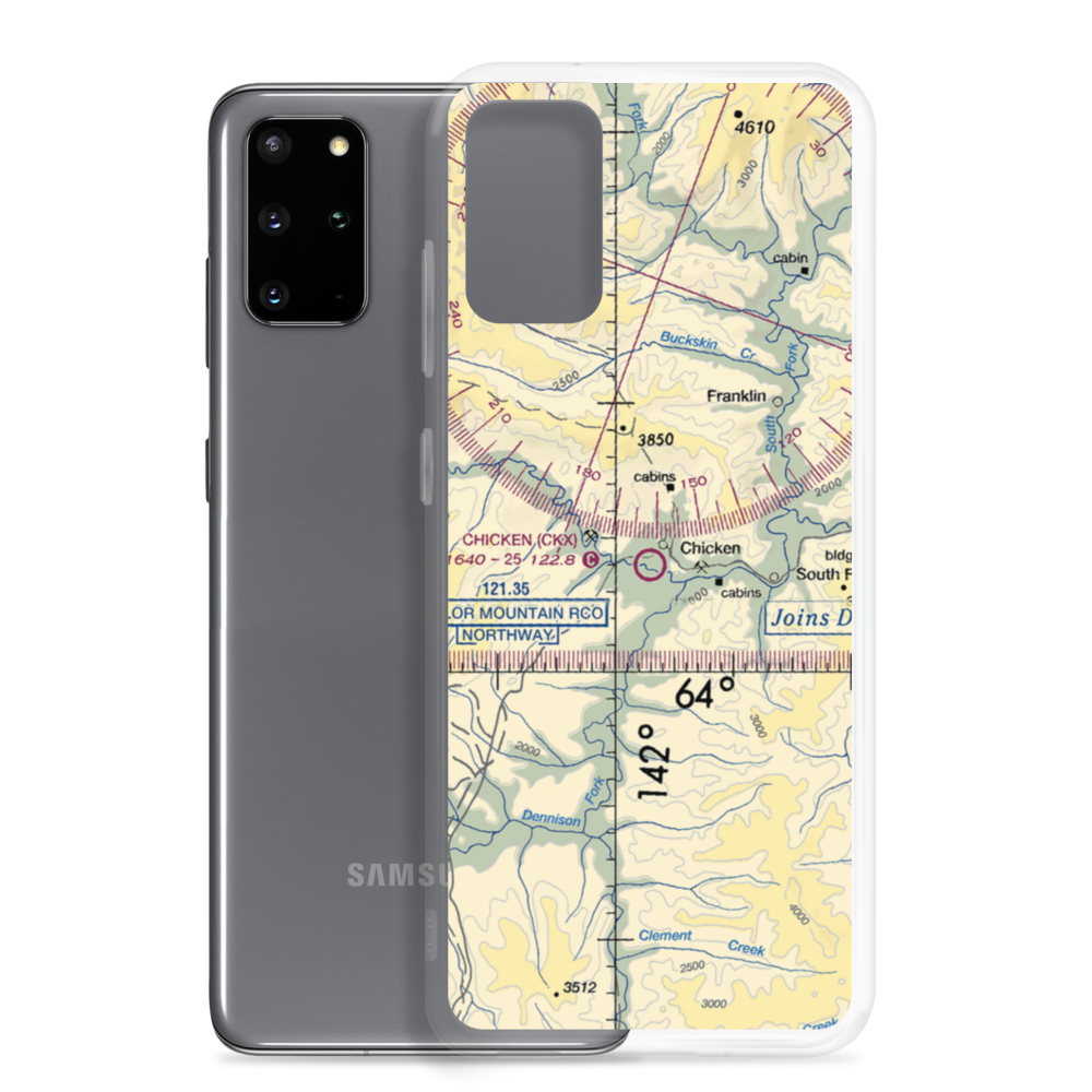 Chicken Airport (CKX) VFR Sectional Samsung Case Samsung Galaxy S20 Plus model shown