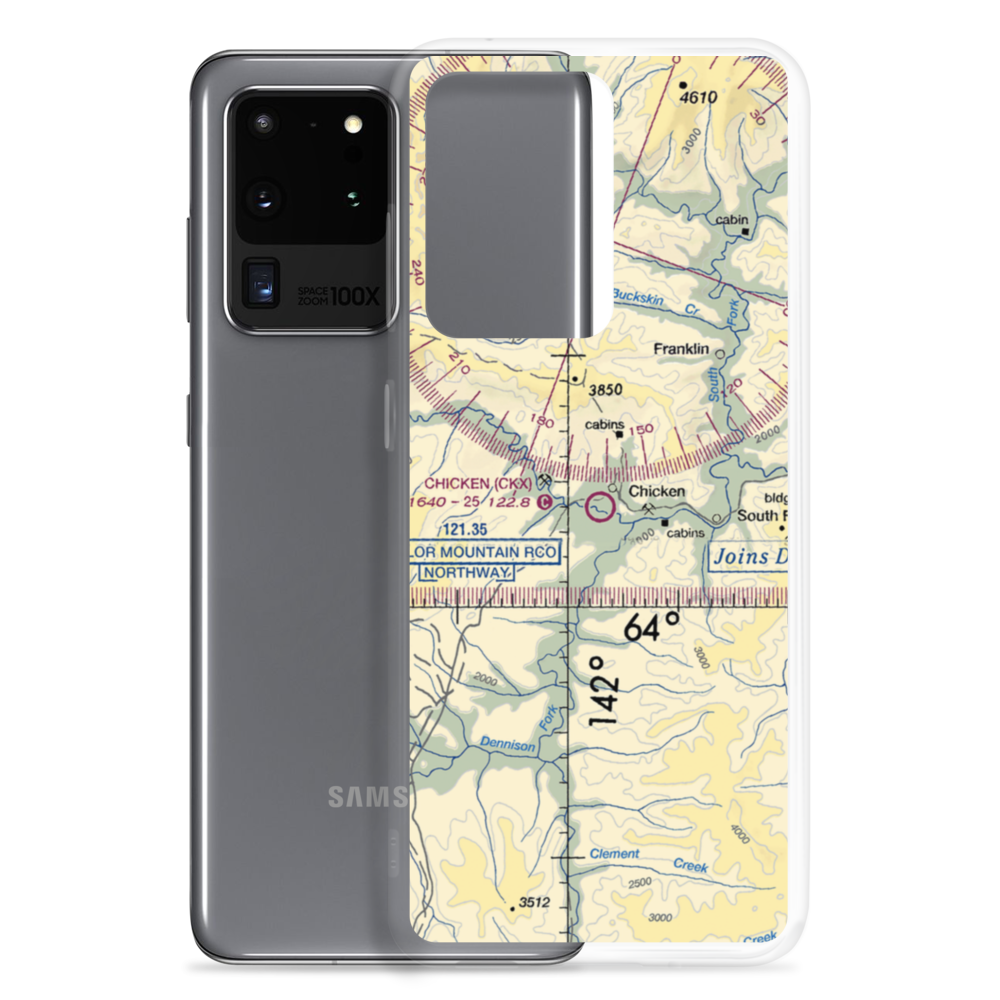 Chicken Airport (CKX) VFR Sectional Samsung Case Samsung Galaxy S20 Ultra model shown