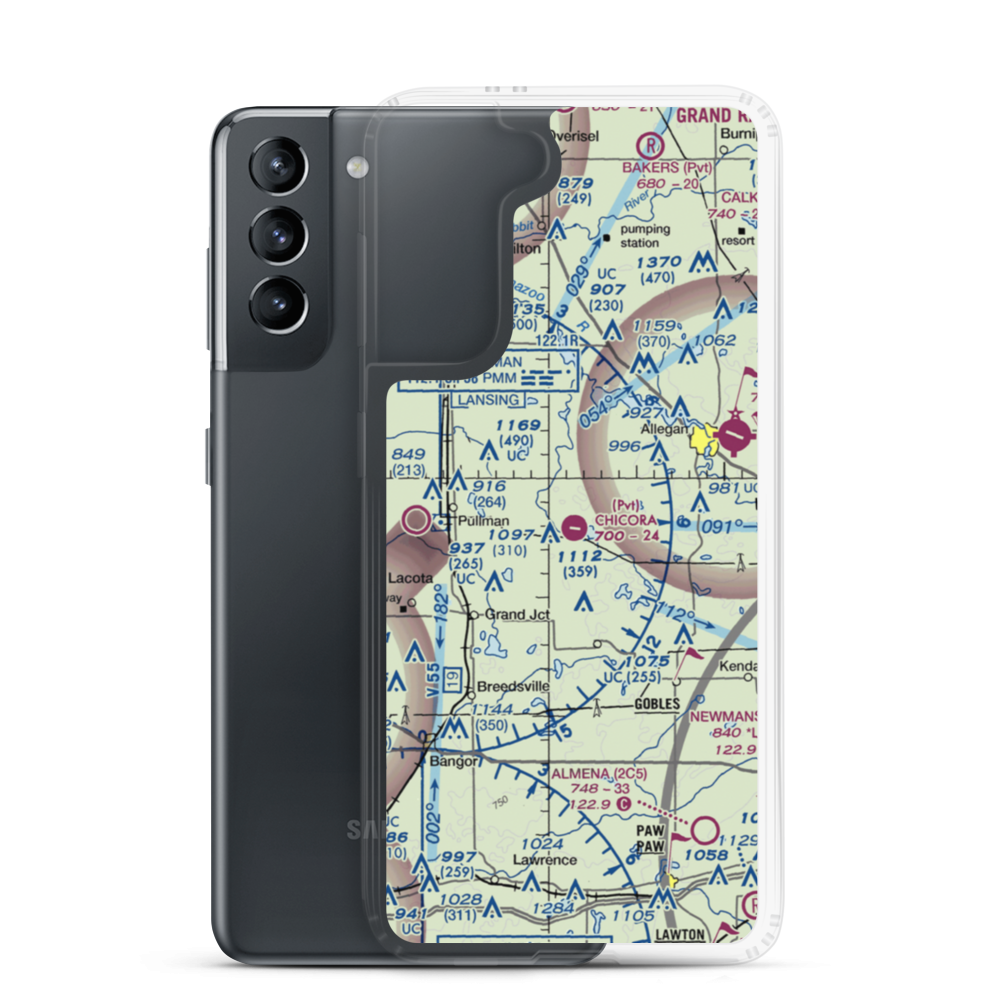 Chicora Field (38MI) VFR Sectional Samsung Case Samsung Galaxy S21 model shown