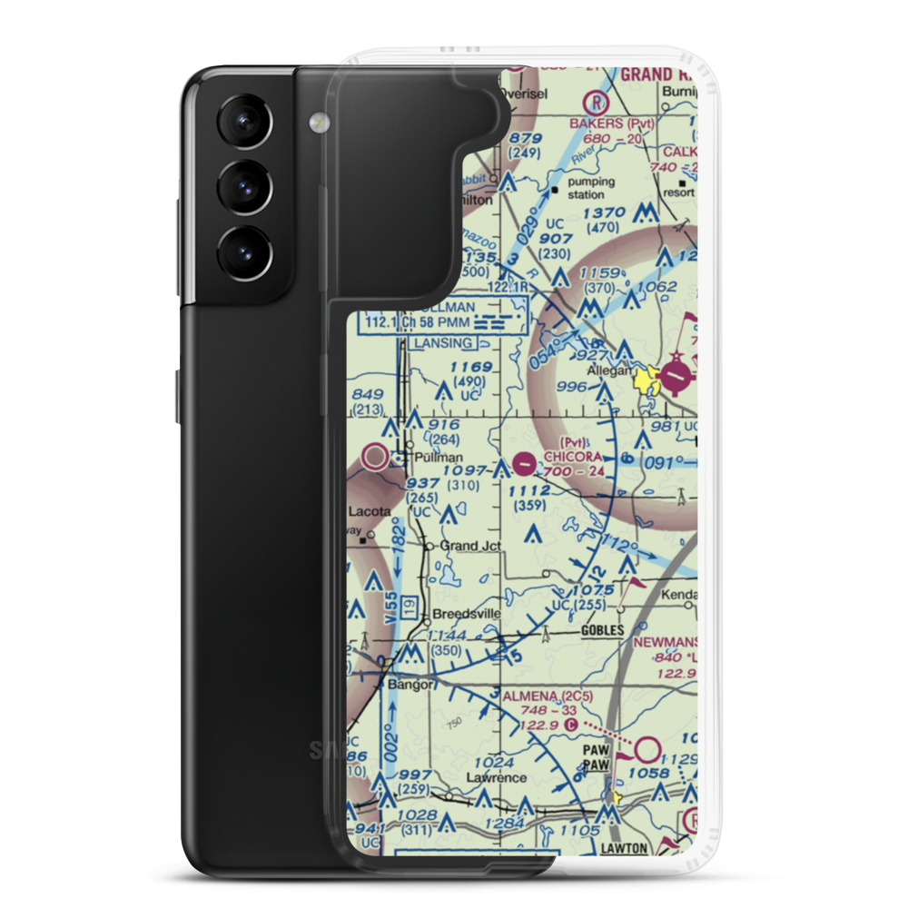 Chicora Field (38MI) VFR Sectional Samsung Case Samsung Galaxy S21 Plus model shown