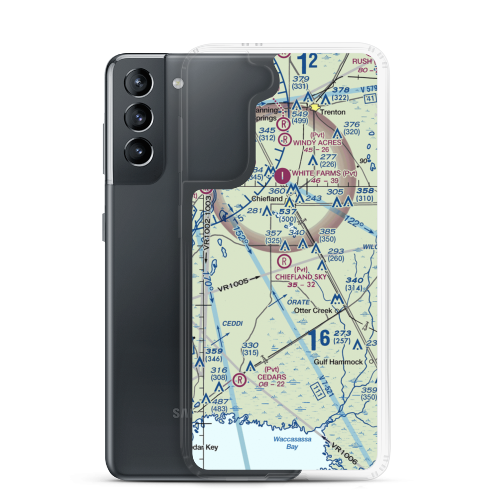 Chiefland Sky Ranch Airport (51FL) VFR Sectional Samsung Case Samsung Galaxy S21 model shown