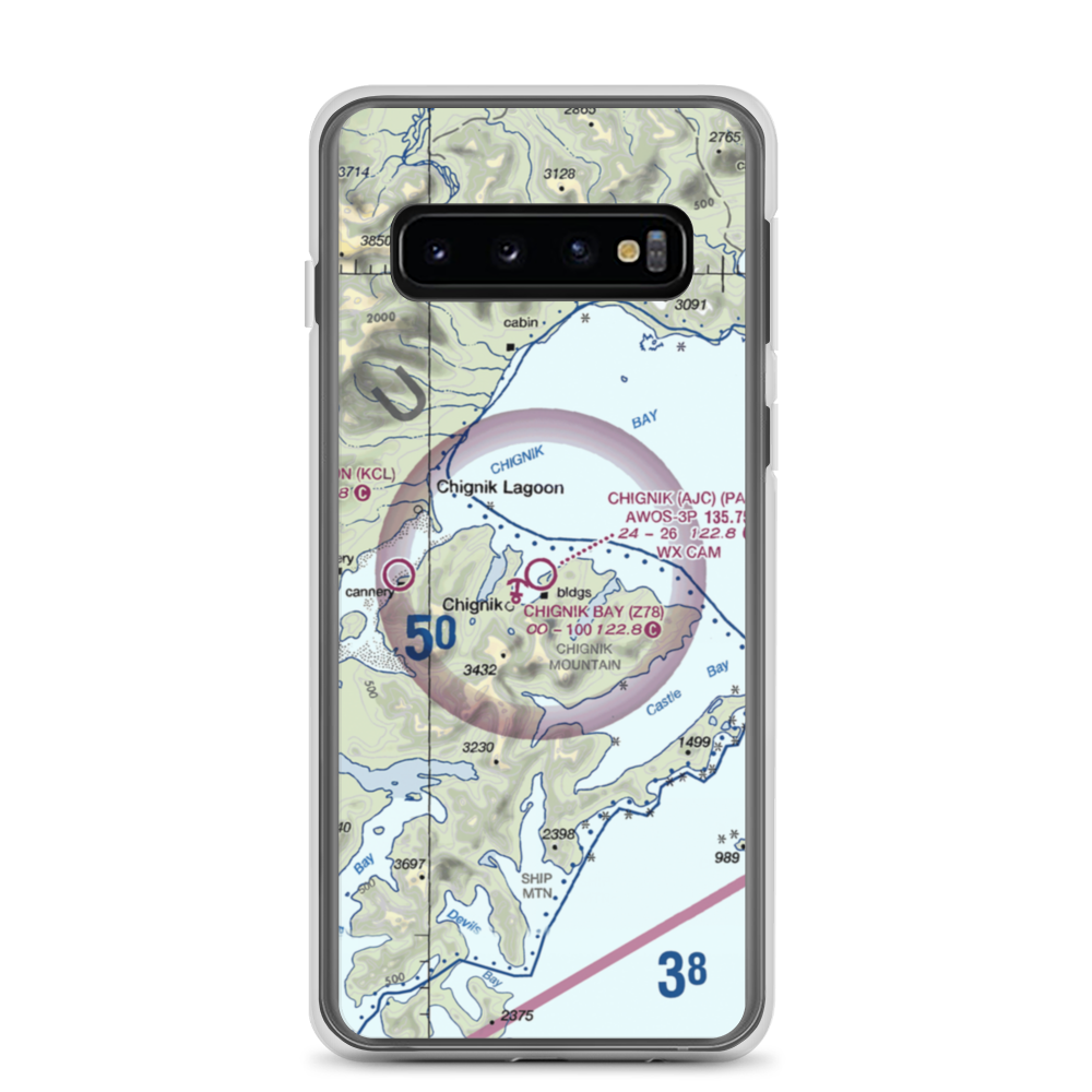Chignik Airport (AJC) VFR Sectional Samsung Case Samsung Galaxy S10 model shown