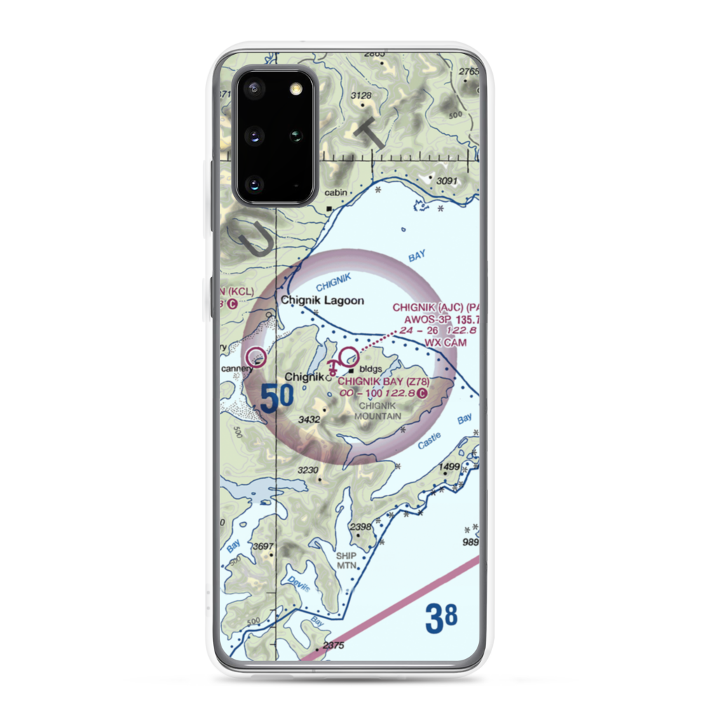 Chignik Airport (AJC) VFR Sectional Samsung Case Samsung Galaxy S20 Plus model shown