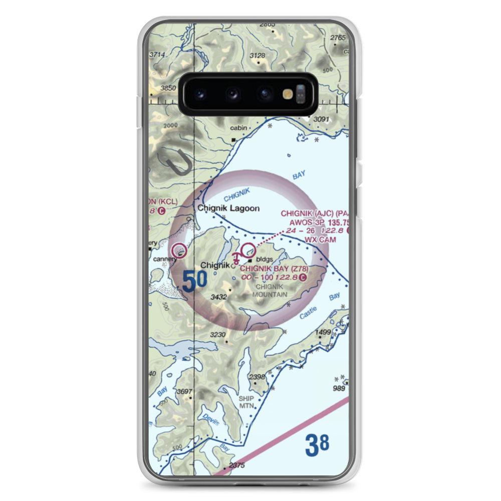 Chignik Airport (AJC) VFR Sectional Samsung Case Samsung Galaxy S10+ model shown