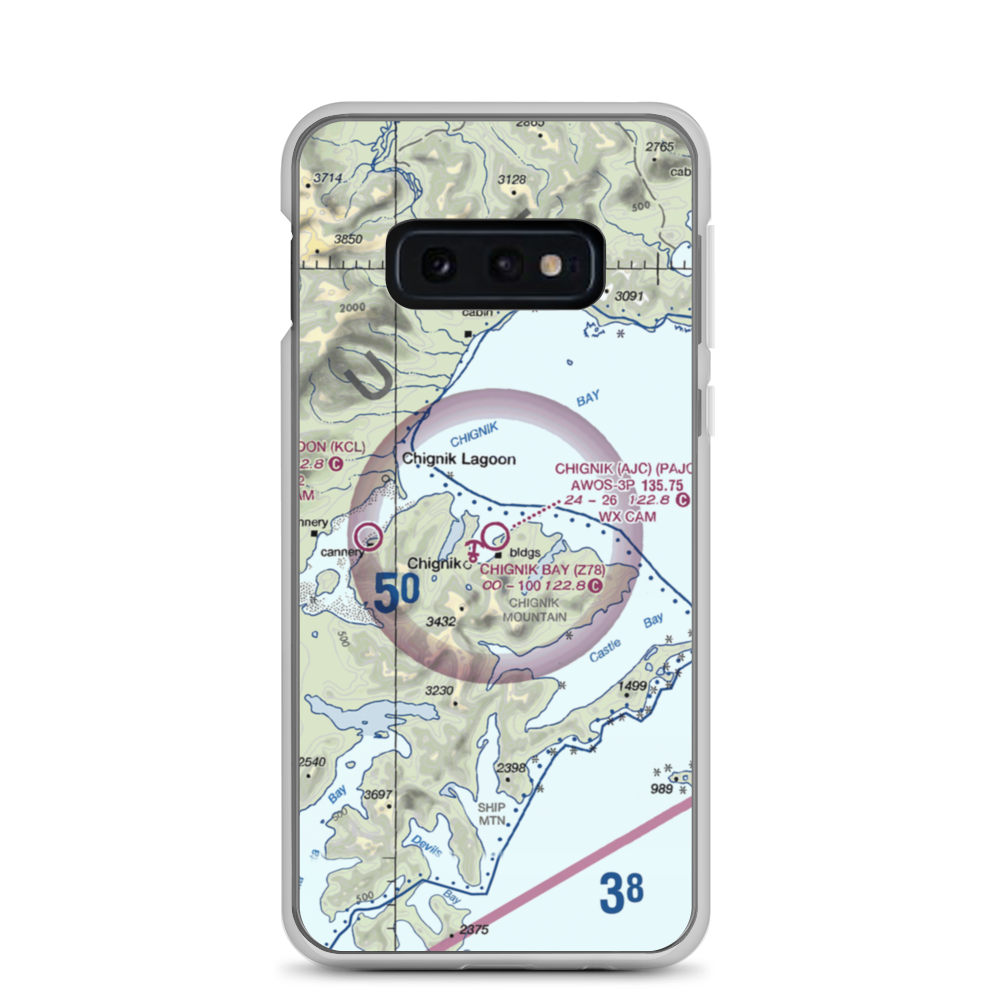 Chignik Airport (AJC) VFR Sectional Samsung Case Samsung Galaxy S10e model shown
