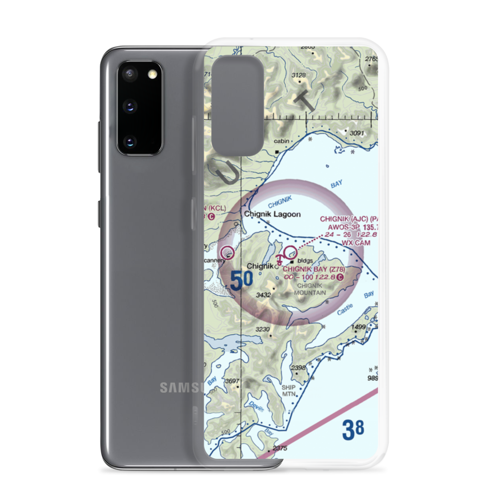 Chignik Airport (AJC) VFR Sectional Samsung Case Samsung Galaxy S20 model shown