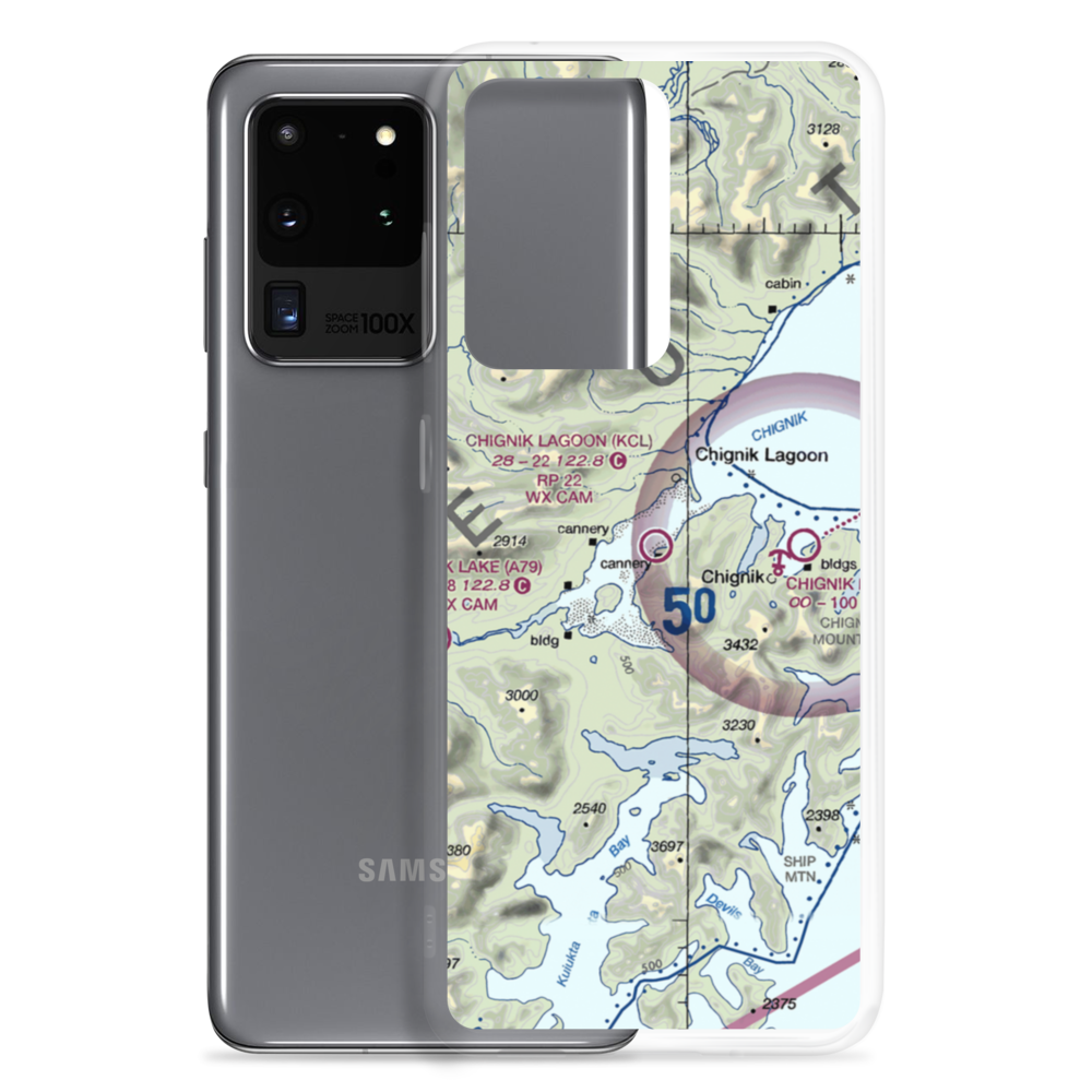 Chignik Lagoon Airport (KCL) VFR Sectional Samsung Case Samsung Galaxy S20 Ultra model shown