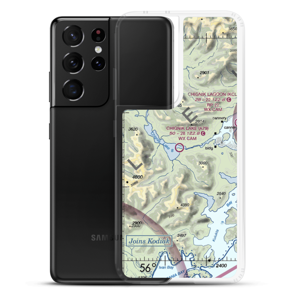 Chignik Lake Airport (A79) VFR Sectional Samsung Case Samsung Galaxy S21 Ultra model shown