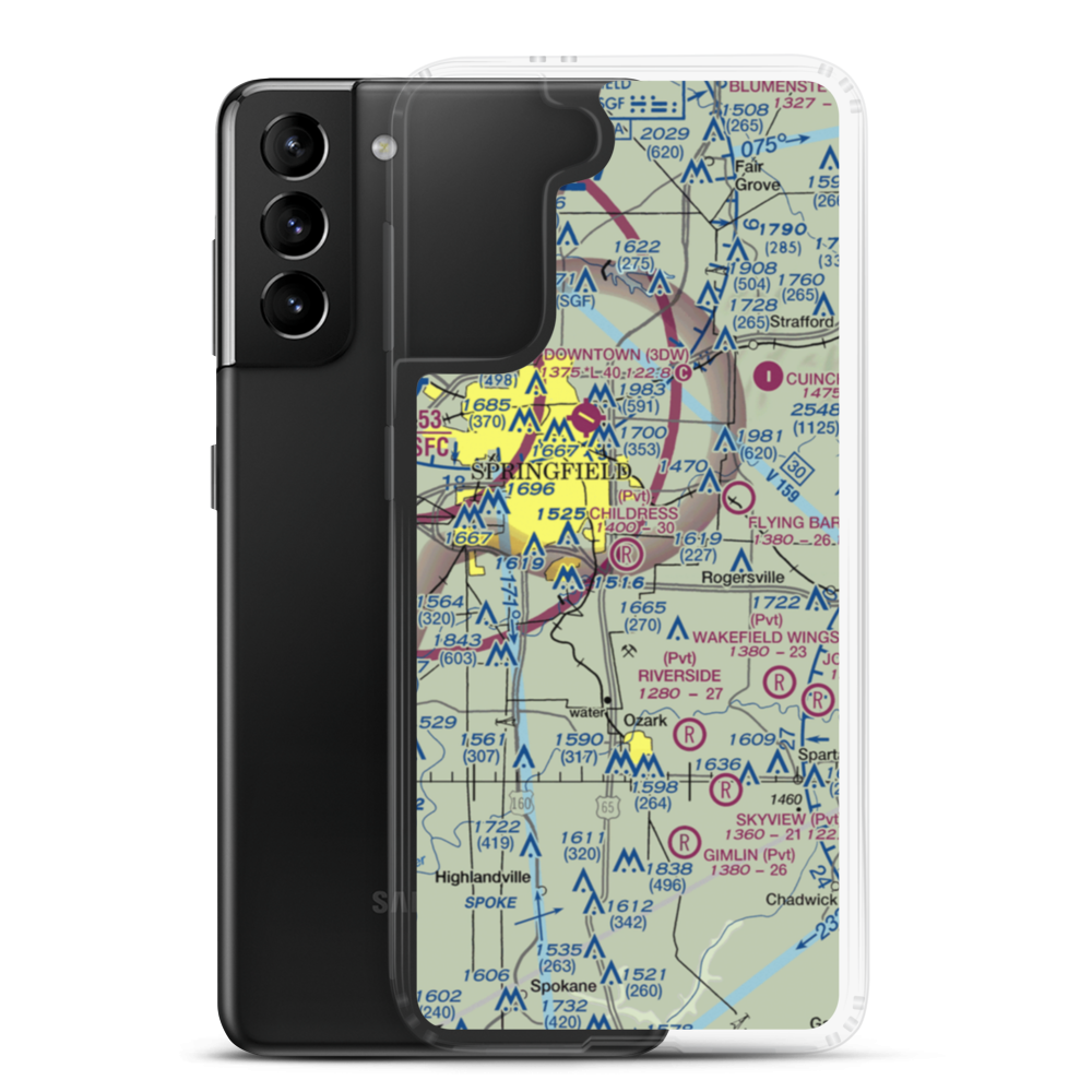 Childress Airstrip (MU12) VFR Sectional Samsung Case Samsung Galaxy S21 Plus model shown