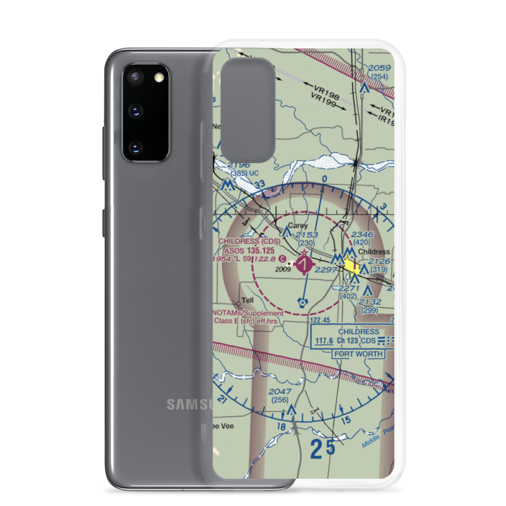 Childress Municipal Airport (CDS) VFR Sectional Samsung Case Samsung Galaxy S20 model shown