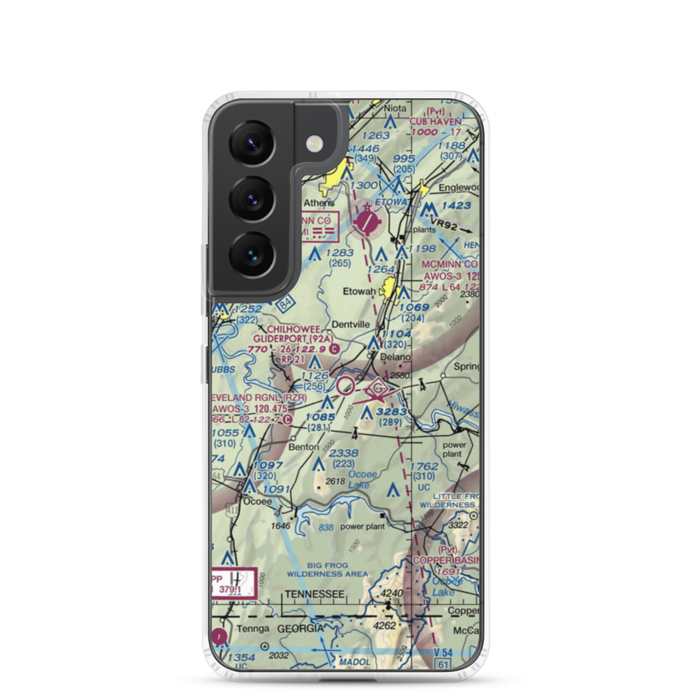 Chilhowee Gliderport (92A) VFR Sectional Samsung Case Samsung Galaxy S22 model shown