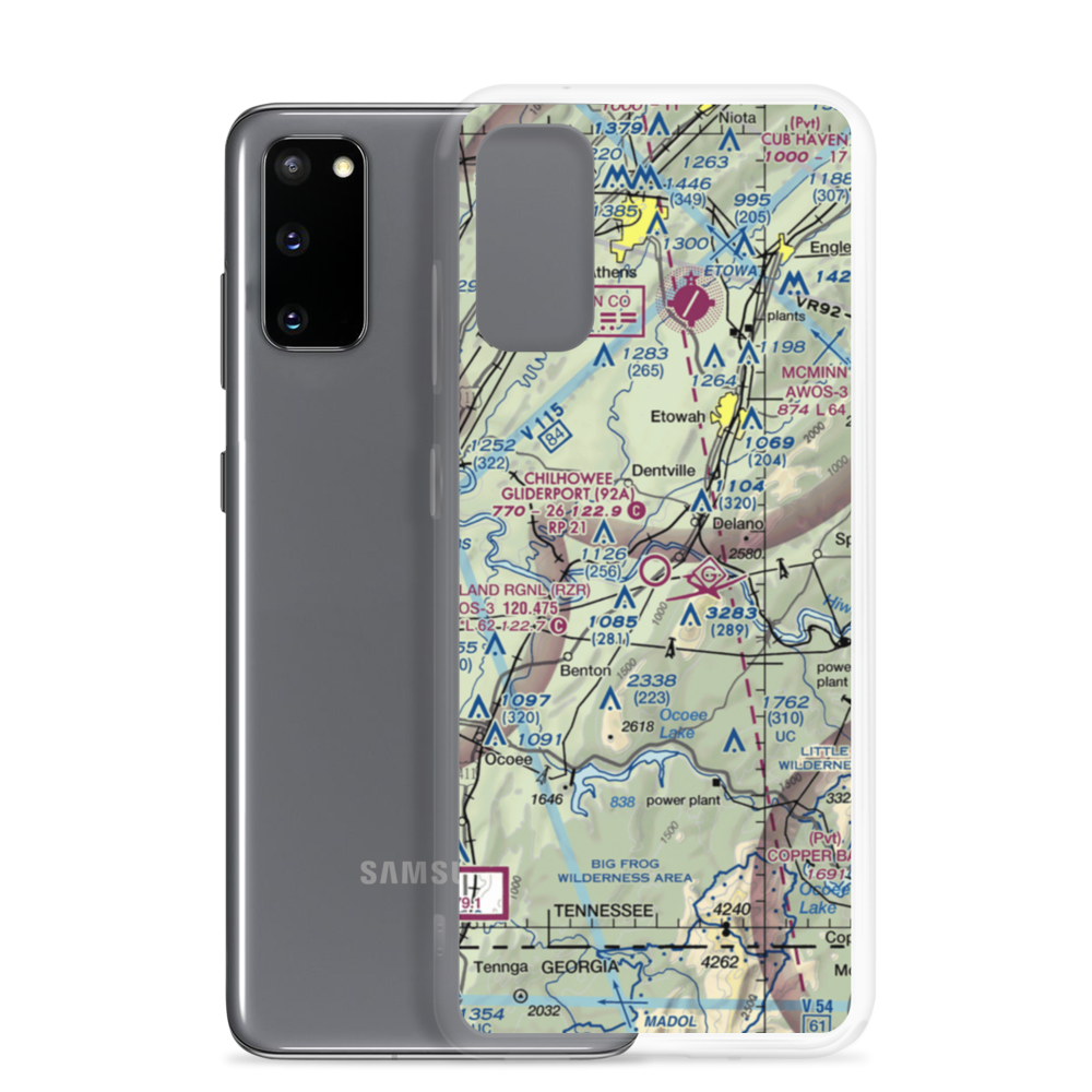 Chilhowee Gliderport (92A) VFR Sectional Samsung Case Samsung Galaxy S20 model shown