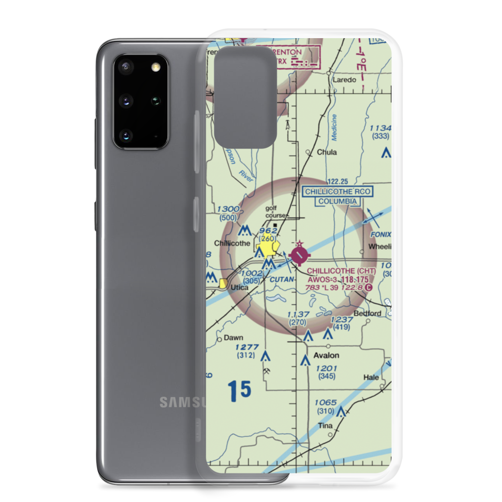 Chillicothe Municipal Airport (CHT) VFR Sectional Samsung Case Samsung Galaxy S20 Plus model shown