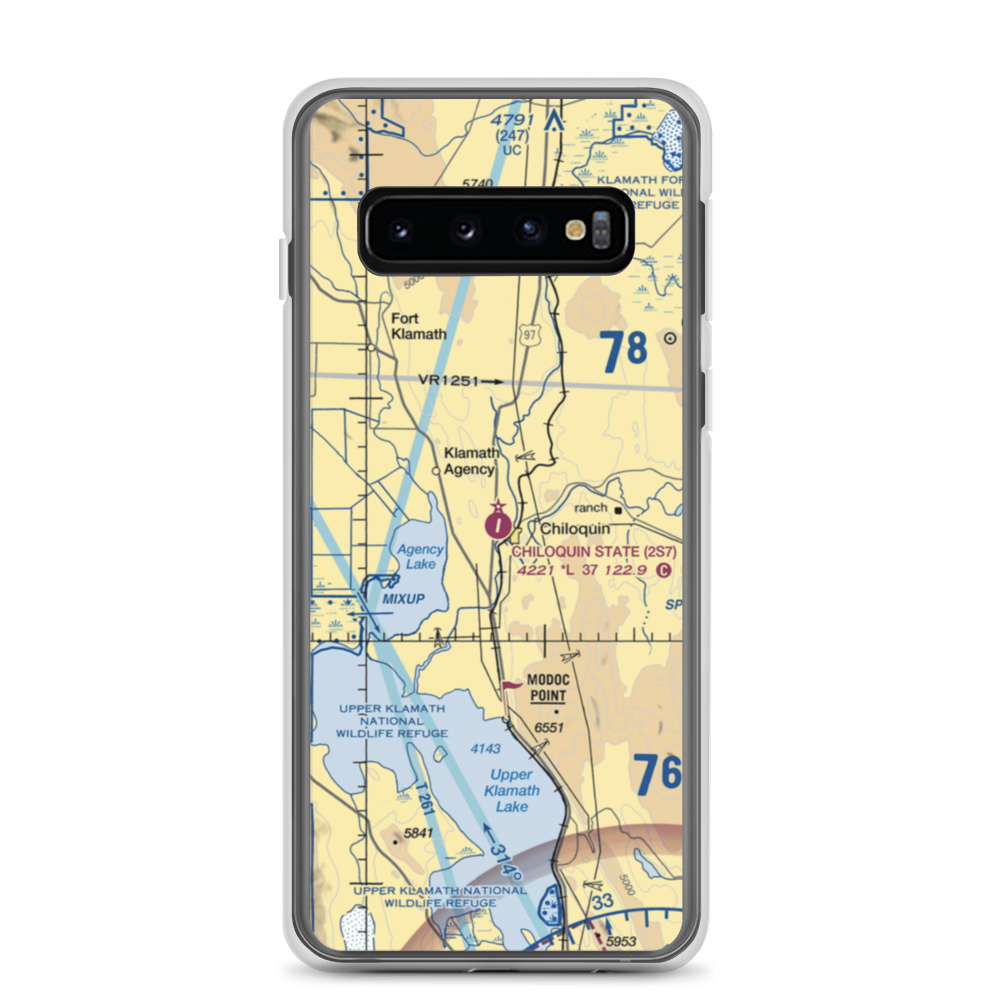 Chiloquin State Airport (2S7) VFR Sectional Samsung Case Samsung Galaxy S10 model shown