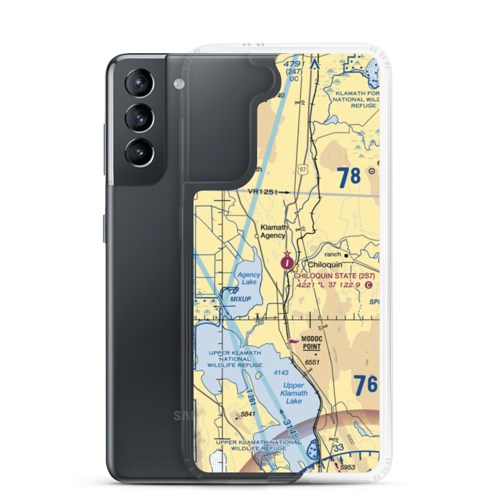 Chiloquin State Airport (2S7) VFR Sectional Samsung Case Samsung Galaxy S21 model shown