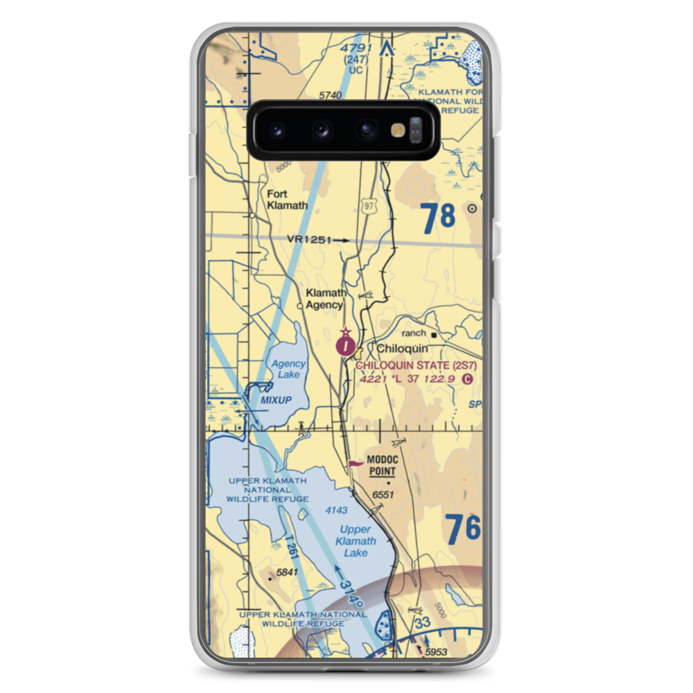 Chiloquin State Airport (2S7) VFR Sectional Samsung Case Samsung Galaxy S10+ model shown
