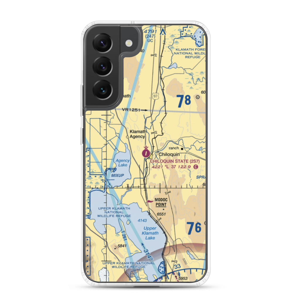 Chiloquin State Airport (2S7) VFR Sectional Samsung Case Samsung Galaxy S22 Plus model shown