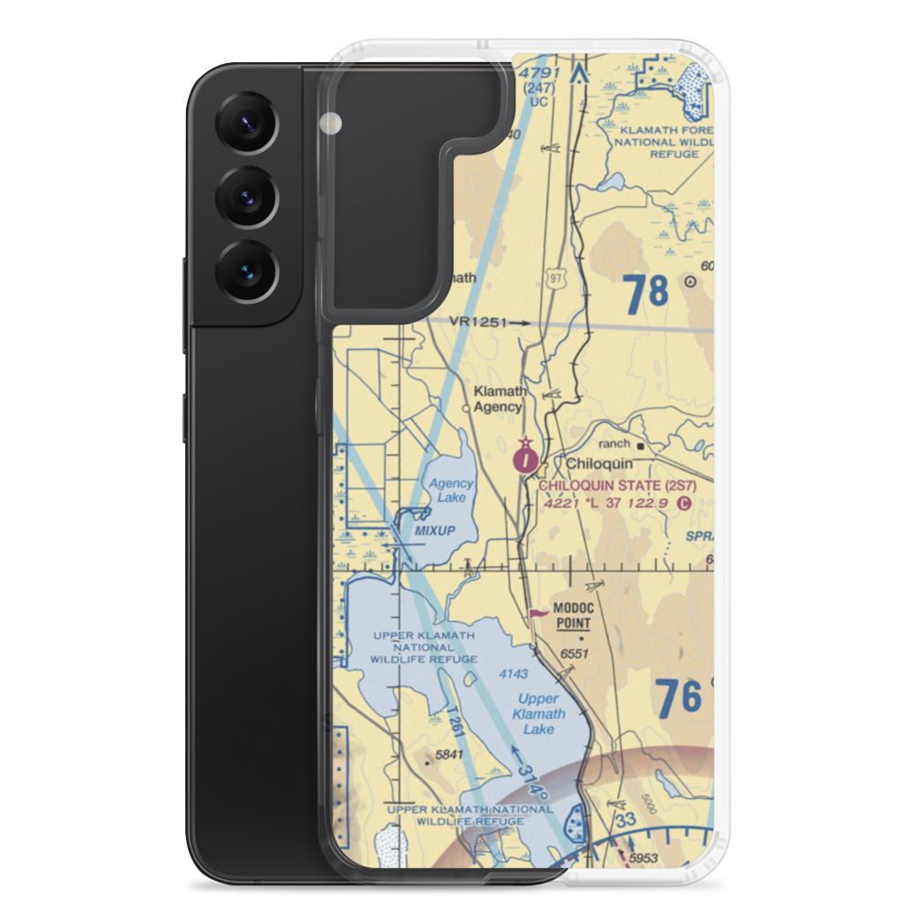 Chiloquin State Airport (2S7) VFR Sectional Samsung Case Samsung Galaxy S22 Plus model shown