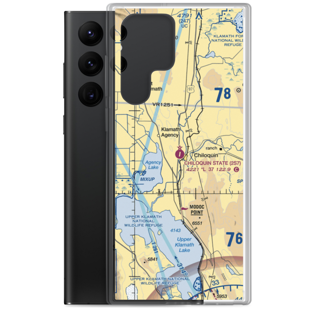 Chiloquin State Airport (2S7) VFR Sectional Samsung Case Samsung Galaxy S22 Ultra model shown