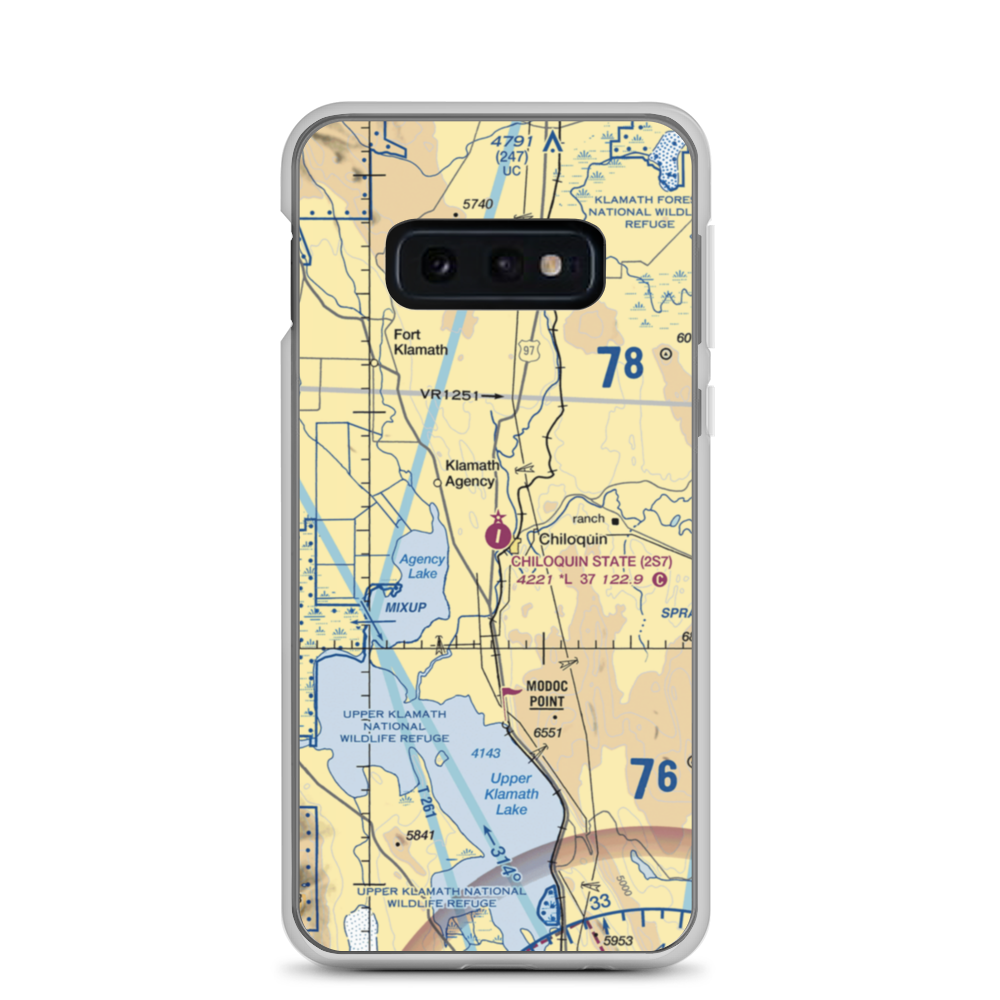 Chiloquin State Airport (2S7) VFR Sectional Samsung Case Samsung Galaxy S10e model shown