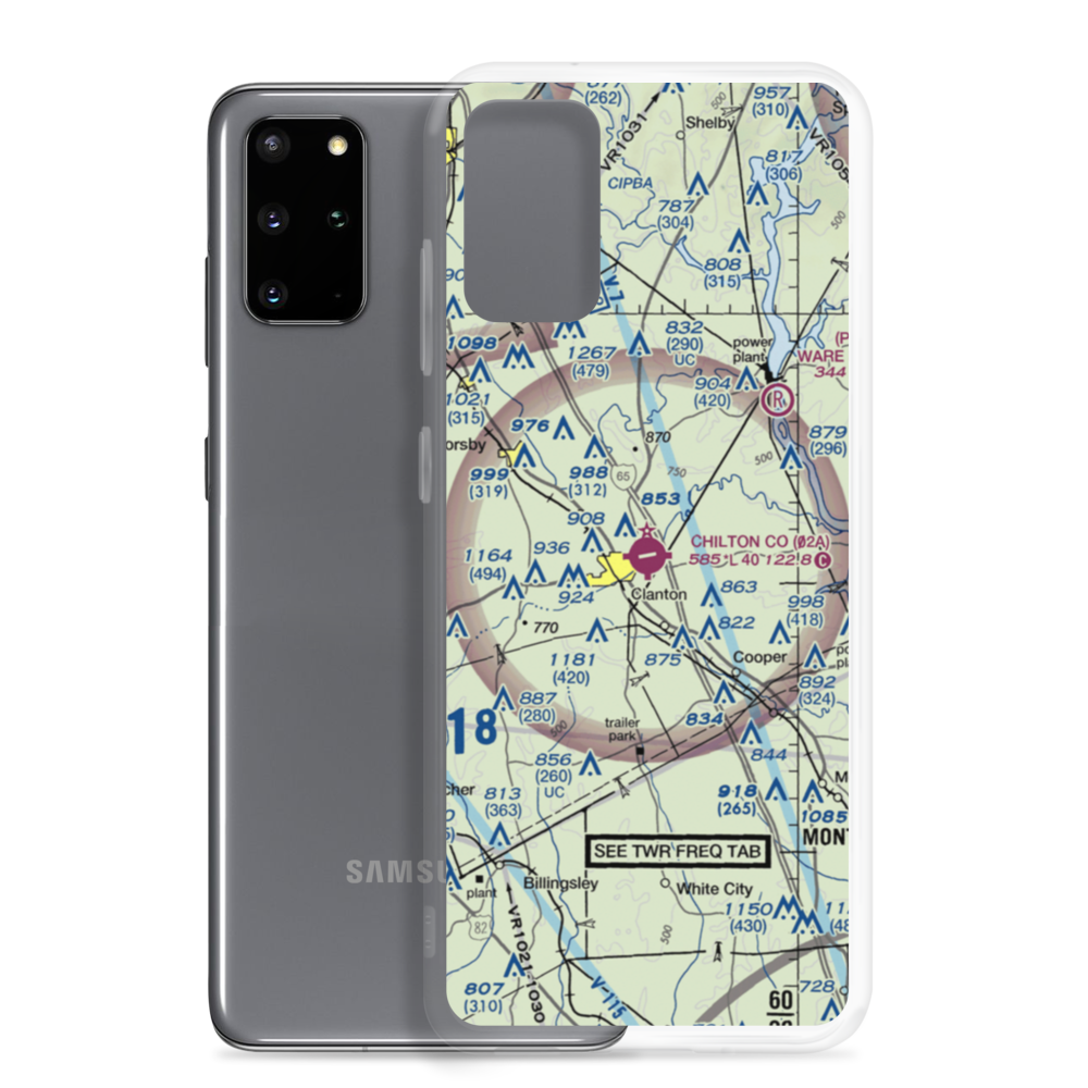 Chilton County Airport / Gragg-Wade Field (02A) VFR Sectional Samsung Case Samsung Galaxy S20 Plus model shown