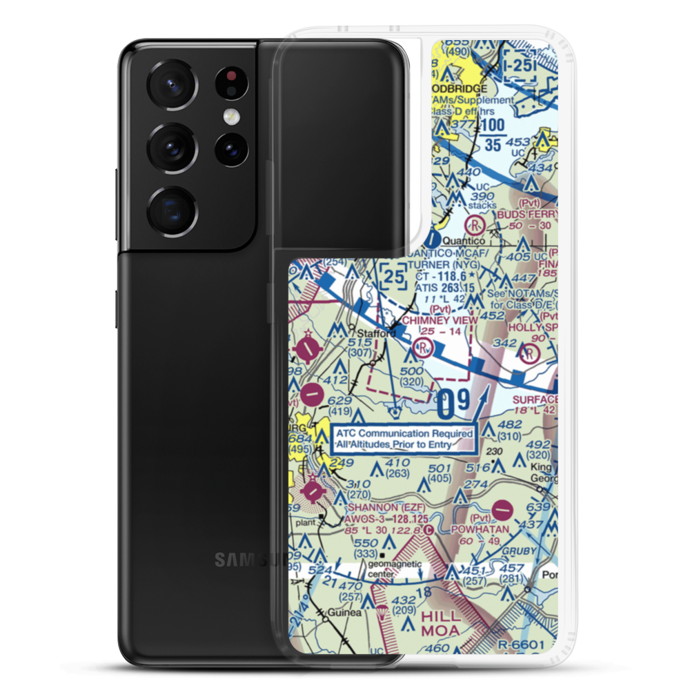 Chimney View Airport (5VA5) VFR Sectional Samsung Case Samsung Galaxy S21 Ultra model shown