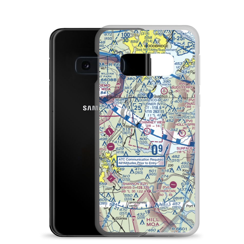 Chimney View Airport (5VA5) VFR Sectional Samsung Case Samsung Galaxy S10e model shown