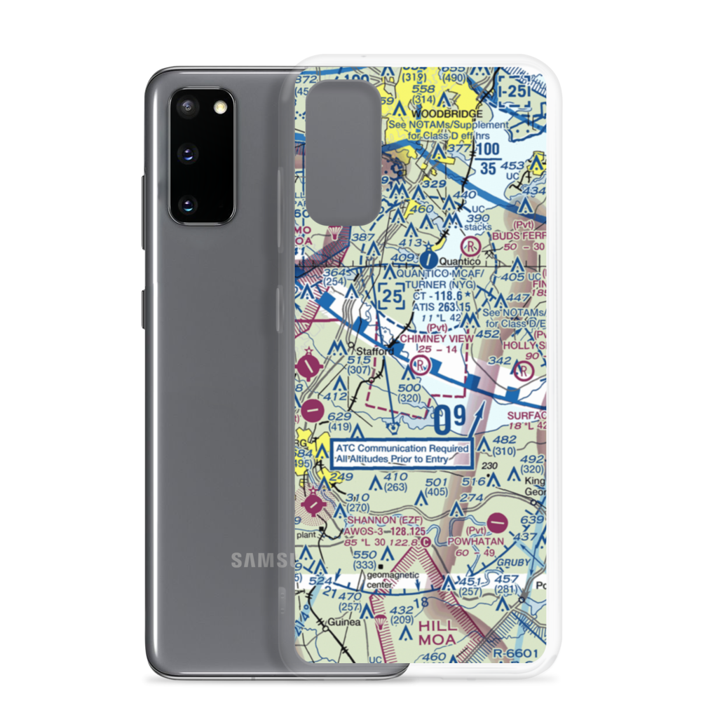 Chimney View Airport (5VA5) VFR Sectional Samsung Case Samsung Galaxy S20 model shown