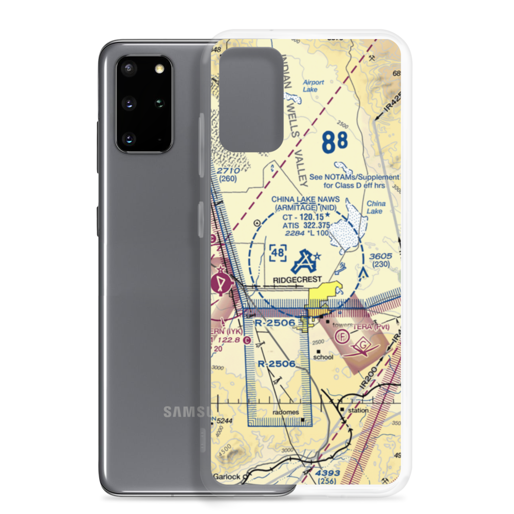 China Lake Naws (Armitage Field) Airport (NID) VFR Sectional Samsung Case Samsung Galaxy S20 Plus model shown