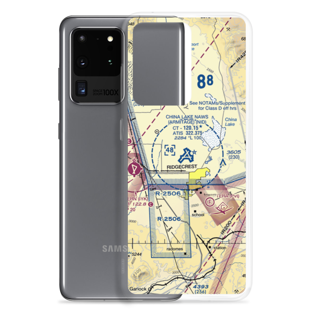 China Lake Naws (Armitage Field) Airport (NID) VFR Sectional Samsung Case Samsung Galaxy S20 Ultra model shown