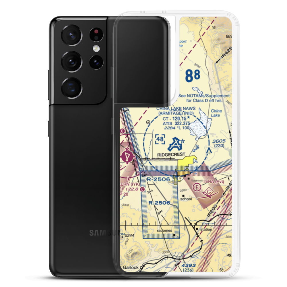 China Lake Naws (Armitage Field) Airport (NID) VFR Sectional Samsung Case Samsung Galaxy S21 Ultra model shown