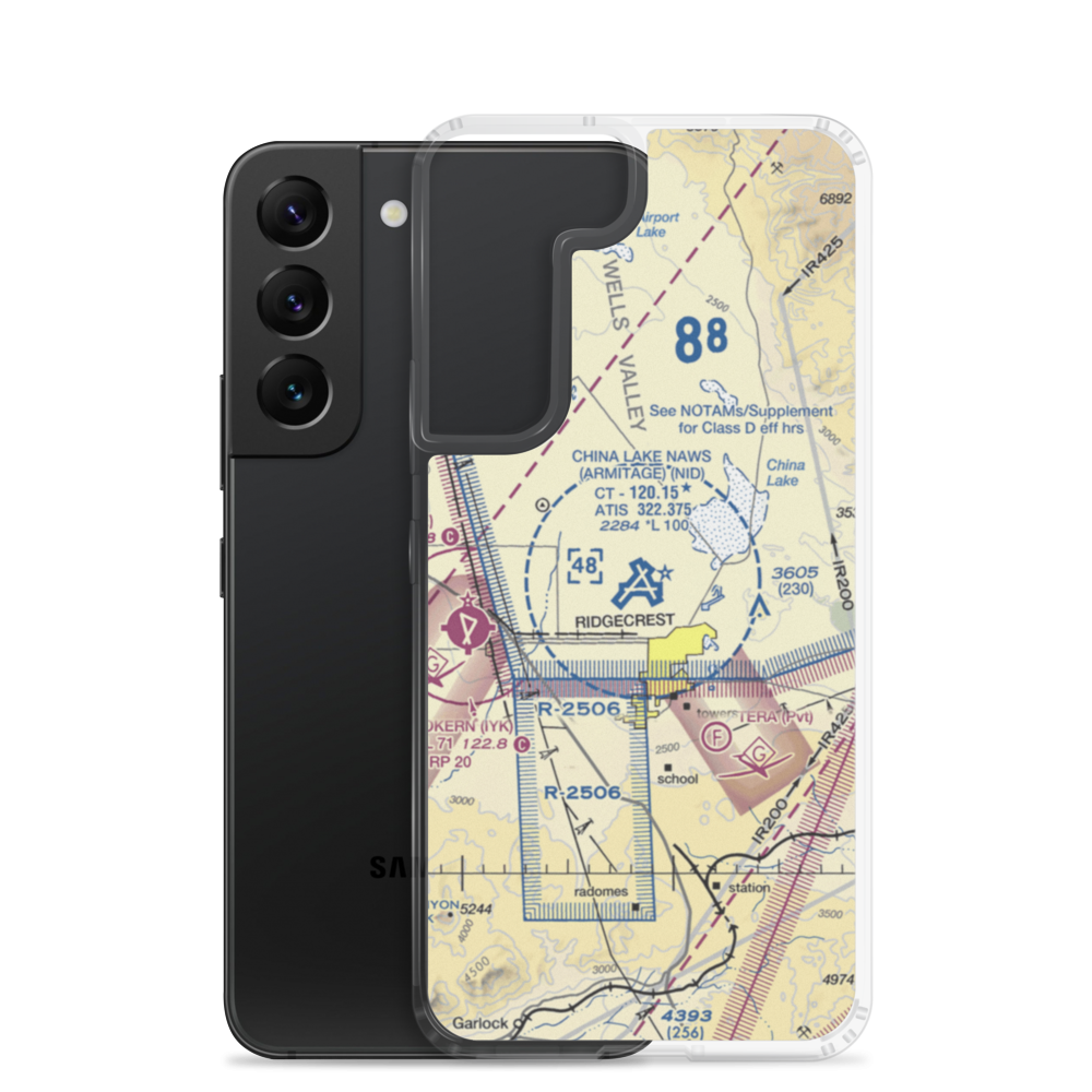China Lake Naws (Armitage Field) Airport (NID) VFR Sectional Samsung Case Samsung Galaxy S22 model shown
