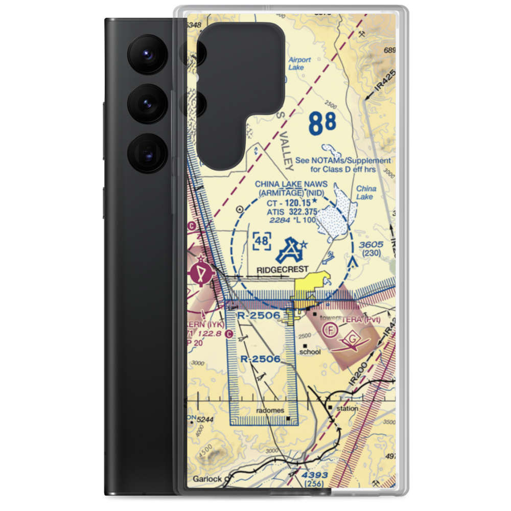 China Lake Naws (Armitage Field) Airport (NID) VFR Sectional Samsung Case Samsung Galaxy S22 Ultra model shown