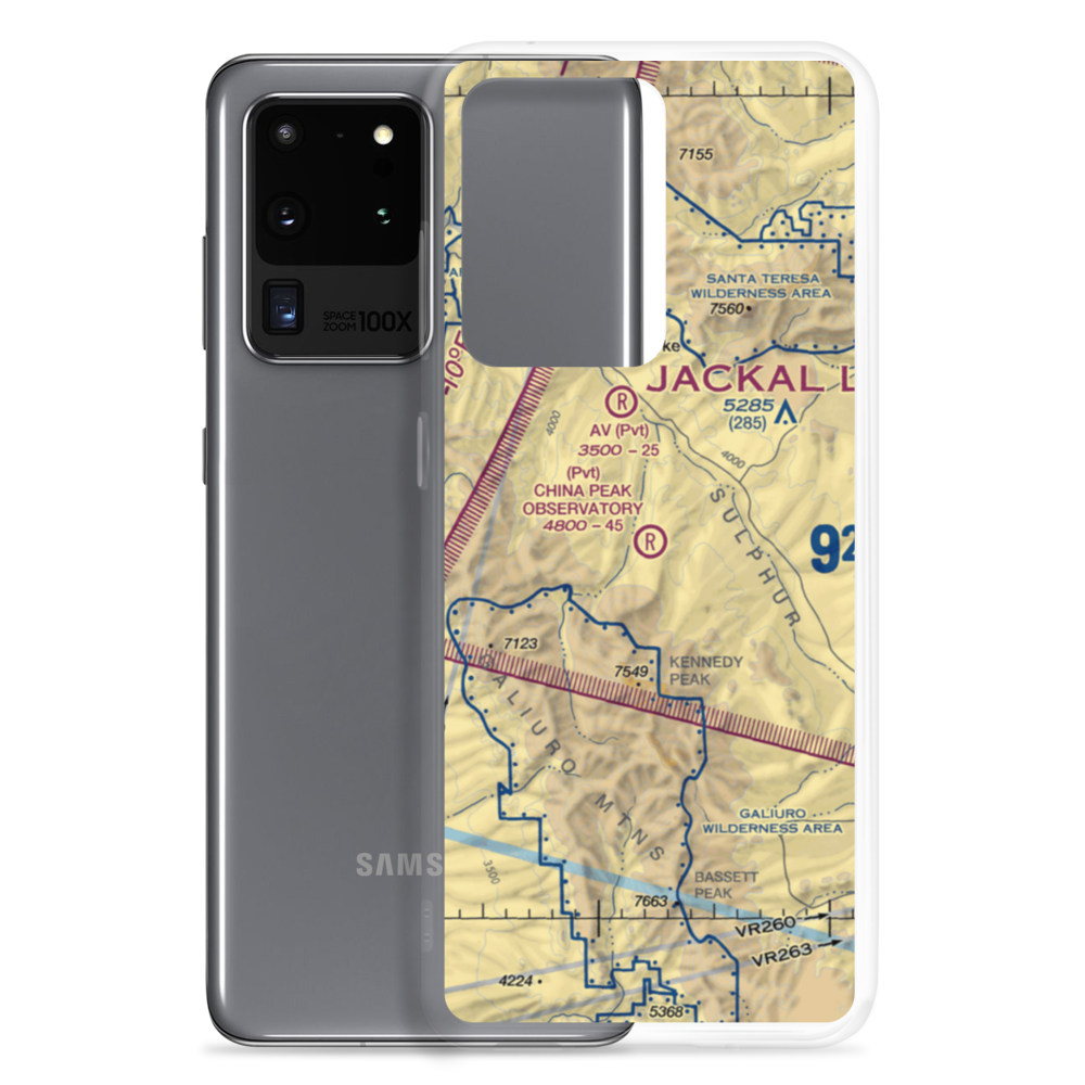 China Peak Observatory Airport (AZ45) VFR Sectional Samsung Case Samsung Galaxy S20 Ultra model shown