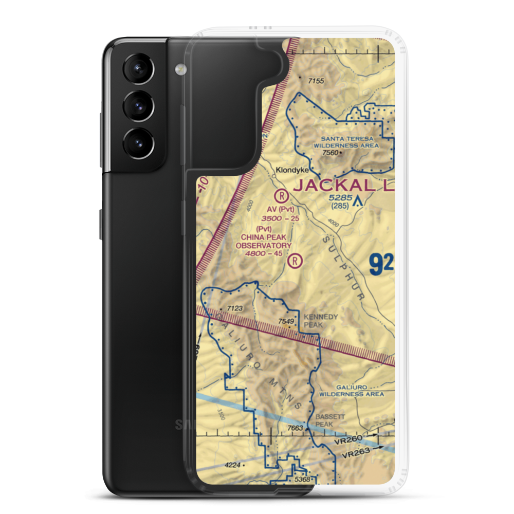 China Peak Observatory Airport (AZ45) VFR Sectional Samsung Case Samsung Galaxy S21 Plus model shown
