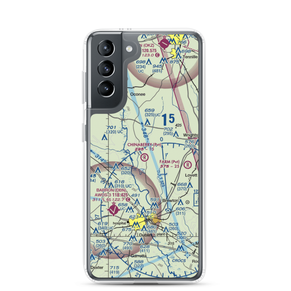 Chinaberry Ranch Airport (9GA8) VFR Sectional Samsung Case Samsung Galaxy S21 model shown