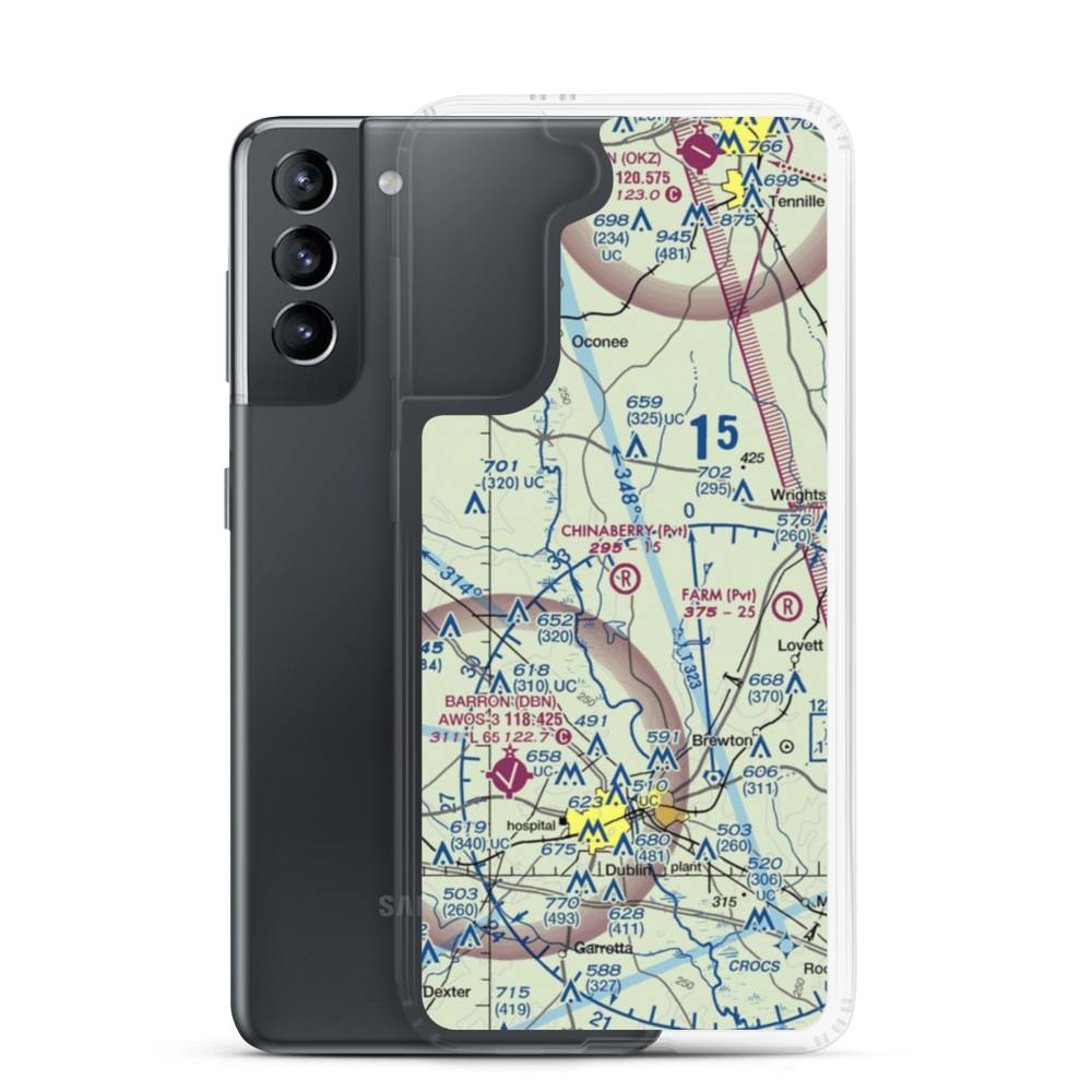 Chinaberry Ranch Airport (9GA8) VFR Sectional Samsung Case Samsung Galaxy S21 model shown