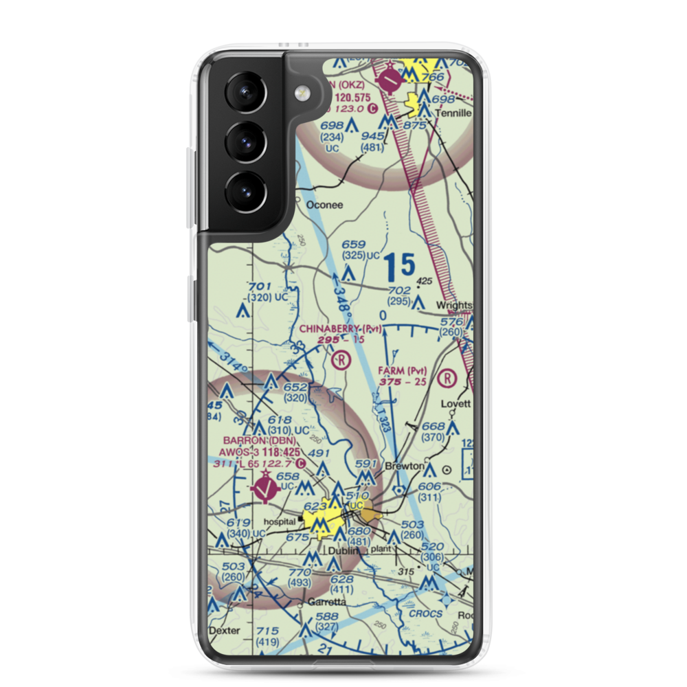 Chinaberry Ranch Airport (9GA8) VFR Sectional Samsung Case Samsung Galaxy S21 Plus model shown