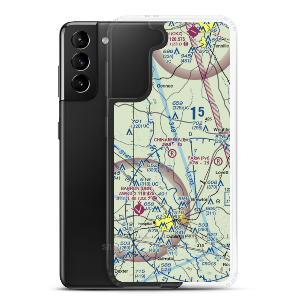 Chinaberry Ranch Airport (9GA8) VFR Sectional Samsung Case Samsung Galaxy S21 Plus model shown