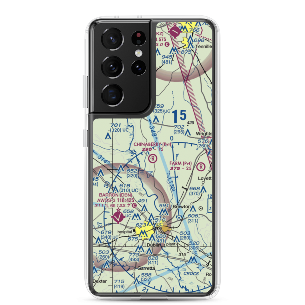 Chinaberry Ranch Airport (9GA8) VFR Sectional Samsung Case Samsung Galaxy S21 Ultra model shown