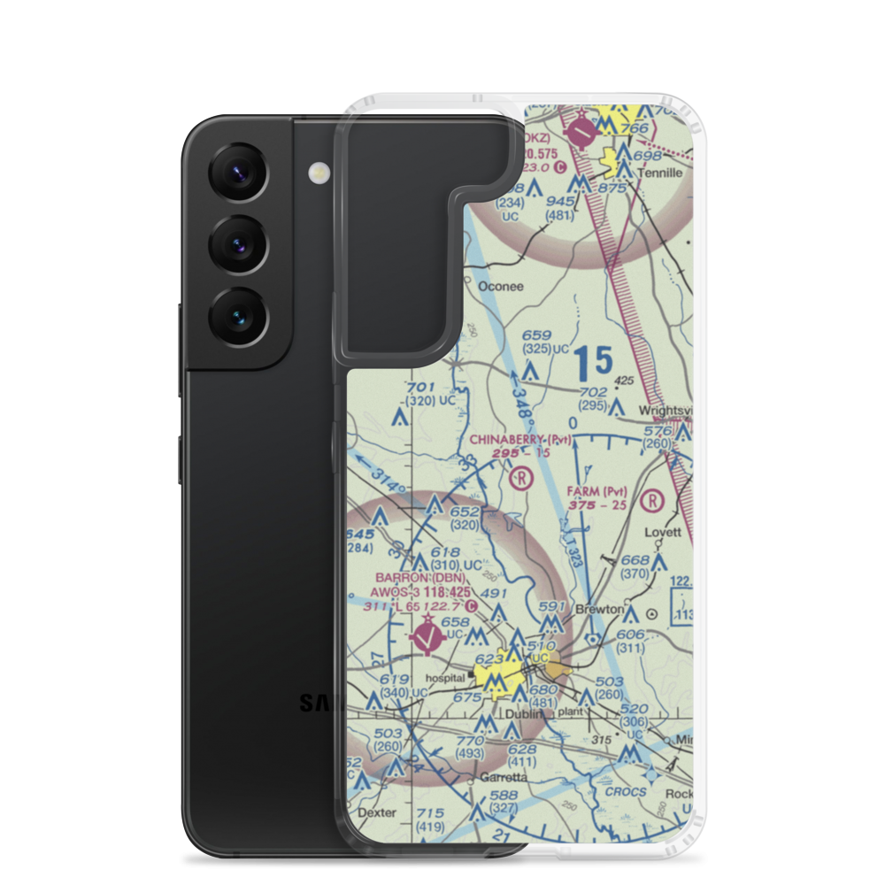 Chinaberry Ranch Airport (9GA8) VFR Sectional Samsung Case Samsung Galaxy S22 model shown