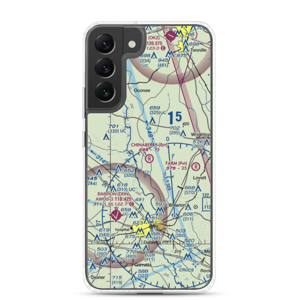 Chinaberry Ranch Airport (9GA8) VFR Sectional Samsung Case Samsung Galaxy S22 Plus model shown